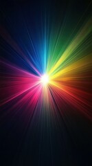 Poster - Understanding the Diffraction of Light With Vibrant Colors Radiating From a Central Point at Dusk