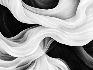 Poster - Abstract Black and White Wavy Lines.