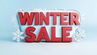 © TOWTOW Studio - Vibrant winter sale graphic featuring bold red text against a cool blue background, perfect for seasonal marketing and promotions.