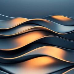 Wall Mural - Abstract Wavy Background with Orange Light.