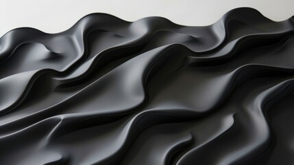 Wall Mural - an abstract view of textured black waves contrasting against a light background showcasing modern de