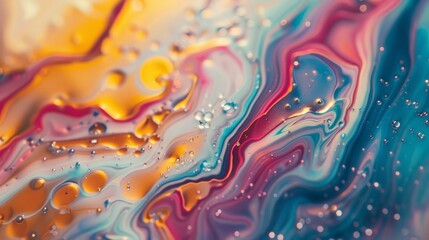 Wall Mural - colorful abstract swirls of paint create a vibrant canvas resembling a cosmic landscape with rich hu