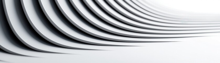 Poster - Abstract White Curved Lines Background