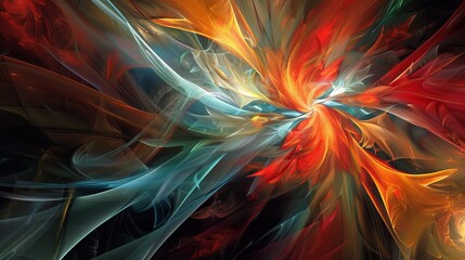 Wall Mural - vivid abstract swirls of color create an energetic pattern reminiscent of cosmic phenomena in a dark