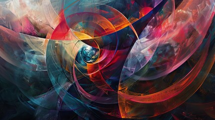 Wall Mural - colorful abstract swirl illustrating energy and movement in a cosmic landscape during a creative art
