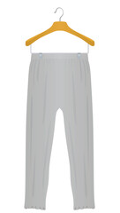 Poster - Grey stretch pants on hanger. vector illustration