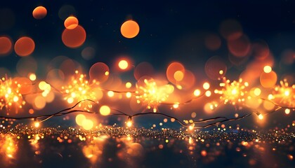 Shimmering Holiday Lights: A Glamorous Bokeh Background for Festive Celebrations