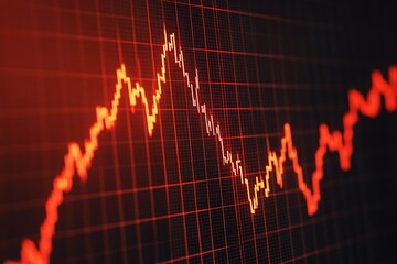 Financial market crash with graphs showing falling interest rates and economic decline.