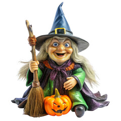 Isolated halloween witch decoration 