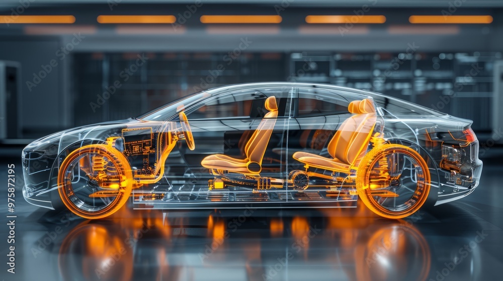 Explore the intricate inner workings of an electric vehicle with a ...