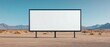 © NEW - An empty billboard stands in a vast desert landscape under a clear blue sky, offering endless creative possibilities.