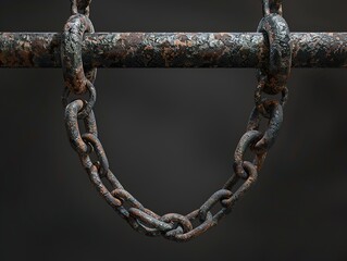 Rusty Chain Links Close Up