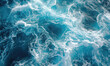 © Q STOCK - Aerial view to ocean waves. Blue water background