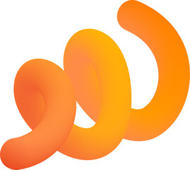 Poster - 3d gradient shape. abstract orange colored fluid swirl element. wavy blend spiral object. dynamic or
