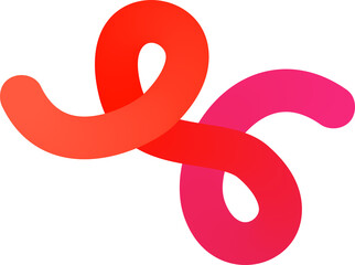 Poster - 3d gradient shape. abstract pink colored fluid swirl element. wavy blend spiral object. dynamic orga