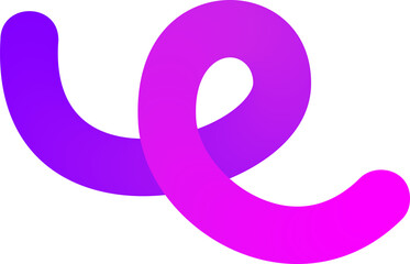 Poster - 3d gradient shape. abstract purple colored fluid swirl element. wavy blend spiral object. dynamic or