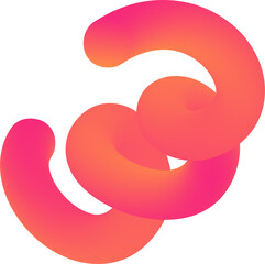 Poster - 3d gradient shape. abstract pink colored fluid swirl element. wavy blend spiral object. dynamic orga