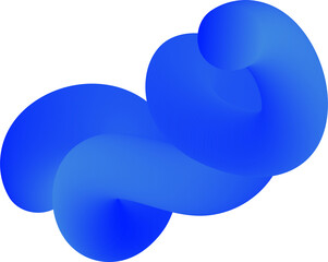 Poster - 3d gradient shape. abstract blue colored fluid swirl element. wavy blend spiral object. dynamic orga