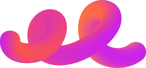 Poster - 3d gradient shape. abstract pink colored fluid swirl element. wavy blend spiral object. dynamic orga