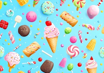 Canvas Print - Sweet Treats Seamless Pattern