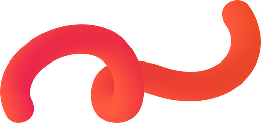 Poster - 3d gradient shape. abstract red colored fluid swirl element. wavy blend spiral object. dynamic organ