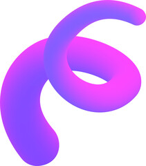 Poster - 3d gradient shape. abstract pink colored fluid swirl element. wavy blend spiral object. dynamic orga