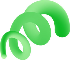 Poster - 3D gradient shape. Abstract green colored fluid swirl element. Wavy blend spiral object. Dynamic organic neon stroke. Bright gradation stripe
