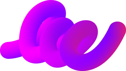 Poster - 3d gradient shape. abstract purple colored fluid swirl element. wavy blend spiral object. dynamic or