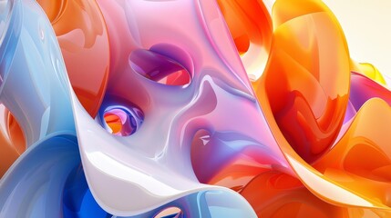 Wall Mural - colorful abstract design featuring swirling patterns and gradients in vibrant hues on a light backgr