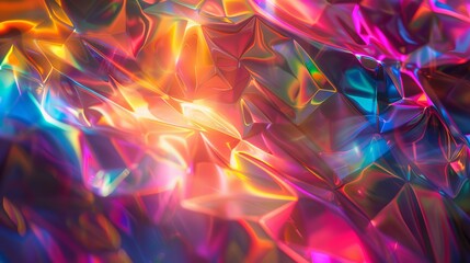 Wall Mural - colorful abstract light patterns reflecting on a surface, creating a vibrant display of colors durin