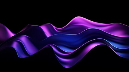 Poster - abstract fluid shape background with a purple and blue gradient color, on a dark background.