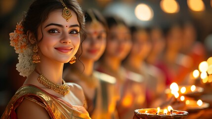 portrait of an Indian woman on holiday