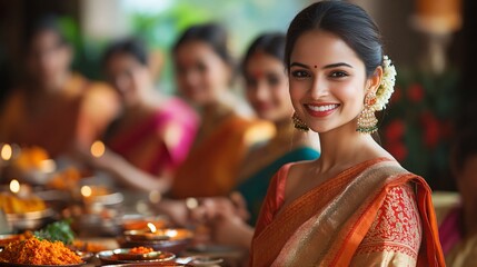 Portrait of Woman celebrating Diwali