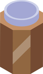 Poster - Modern trash can with open top showing inside, waste bin for office or home isometric view