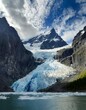 © Artbi - Icy Glaciers Carving Through Majestic Mountains, Showcasing Nature's Power