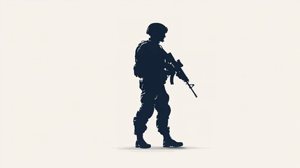 Silhouette soldier Artistic Resource Design element on white background 