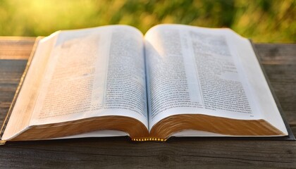 open book bible on wood background outdoor god s promises in daily life