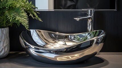 Sticker - Modern Bathroom Sink with Chrome Finish