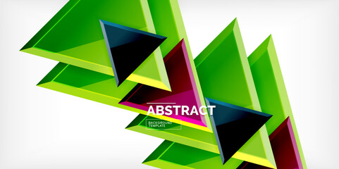 Wall Mural - Abstract background - colorful triangles with 3d effect. Vector Illustration For Wallpaper, Banner, Background, Card, Book Illustration, landing page