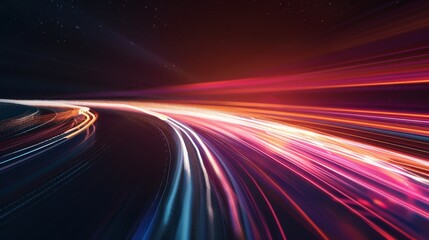 Wall Mural - abstract light trails on a dark background