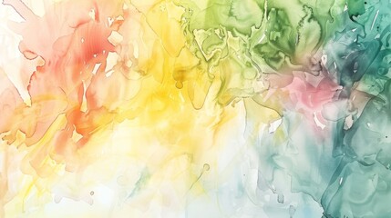 Wall Mural - abstract watercolor artwork with vibrant colors blending harmoniously on a textured background