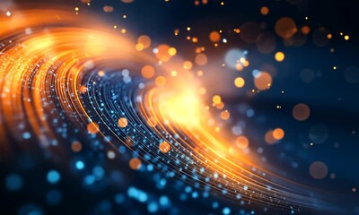 Wall Mural - Abstract Background of Orange and Blue Lights