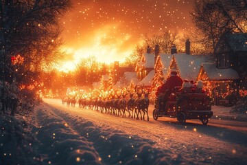 Santa's Magical Sleigh Ride at Sunset