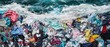 © indyntk - Ocean filled with textile waste broken fabrics choking marine life fast fashion waste destroying ecosystems