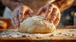 © Lubos Chlubny - Baker kneading dough for bread making in kitchen