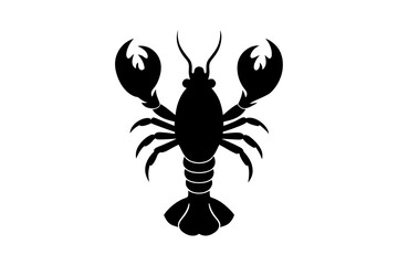 Canvas Print -  Lobster logo icon silhouette silhouette black vector art illustration