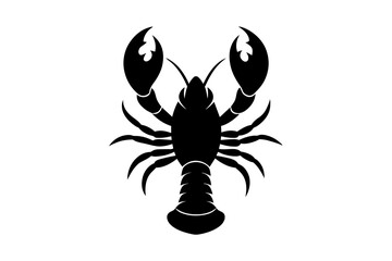 Canvas Print -  Lobster logo icon silhouette silhouette black vector art illustration