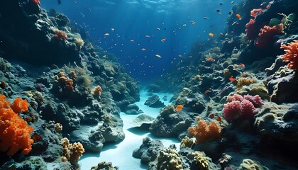 Vibrant underwater paradise filled with colorful coral reefs and diverse marine life