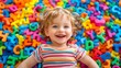 © A4719 - Happy Toddler Surrounded by Colorful Letters