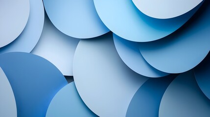 Canvas Print - Tranquil Overlapping Blue Ovals in Minimalist Abstract Background Design